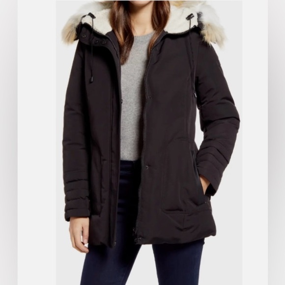 Sam Edelman Jackets & Blazers - SAM EDELMAN Black Parka Faux Fur
Removeable Hooded Jacket Size S Water
Resistant